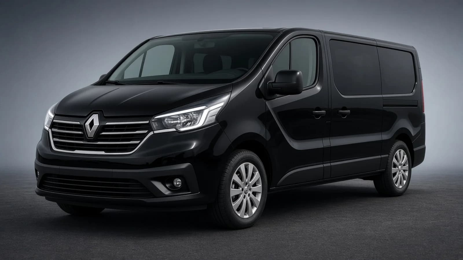 Black Renault Trafic private transfer minivan